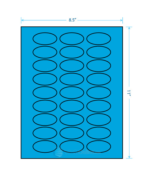 2" x 1" - 27 up - Fluorescent Blue