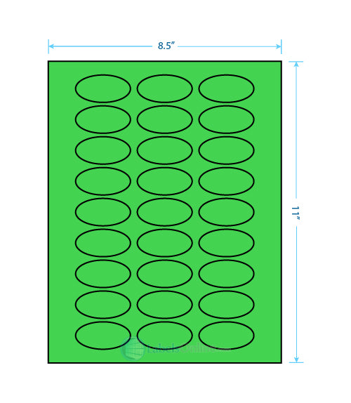 2" x 1" - 27 up - Fluorescent Green