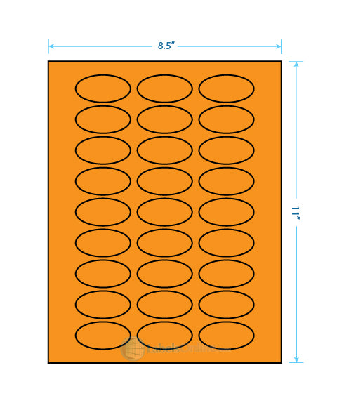 2" x 1" - 27 up - Fluorescent Orange