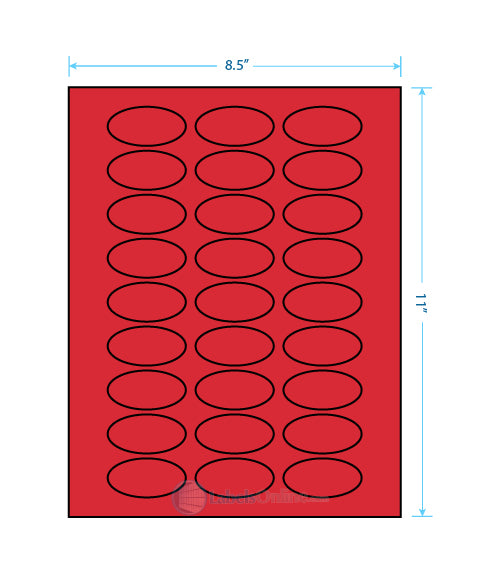 2" x 1" - 27 up - Fluorescent Red