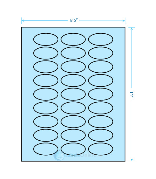 2" x 1" - 27 up - Pastel Blue