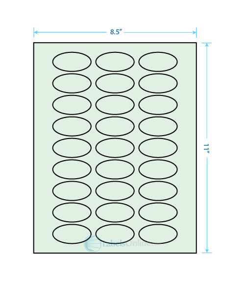 2" x 1" - 27 up - Pastel Green