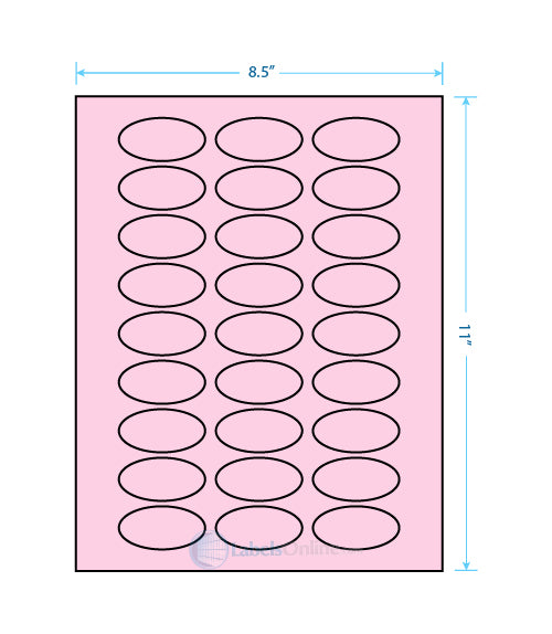2" x 1" - 27 up - Pastel Pink