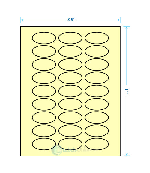 2" x 1" - 27 up - Pastel Yellow