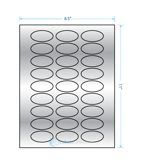 2" x 1" - 27 up - Silver Foil