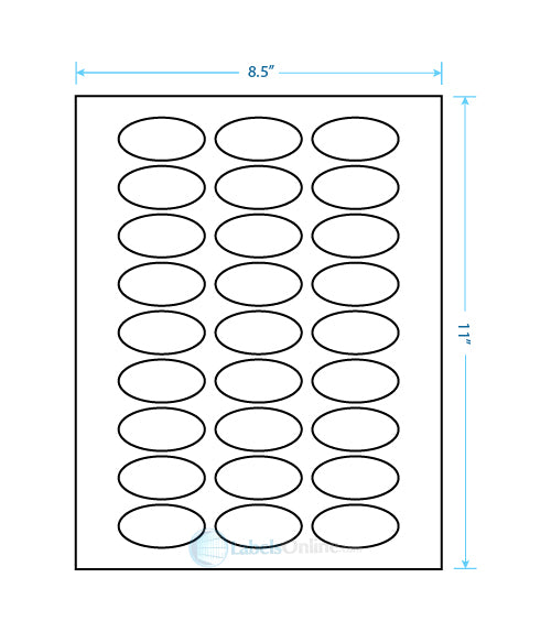2" x 1" - 27 up - White Vinyl Drum