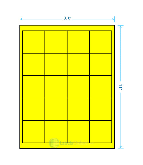 2" x 2" - 20 up - Fluorescent Yellow