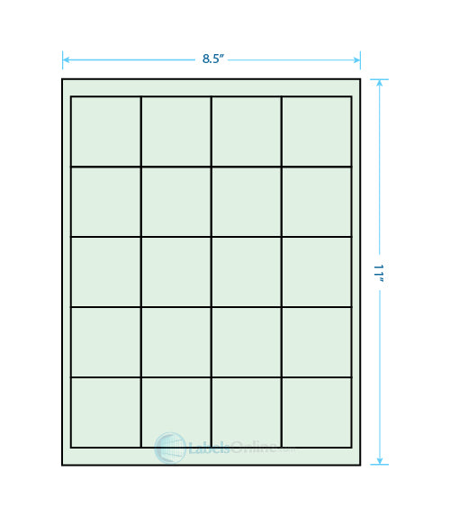 2" x 2" - 20 up - Pastel Green