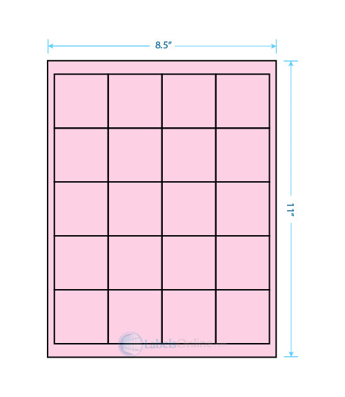 2" x 2" - 20 up - Pastel Pink