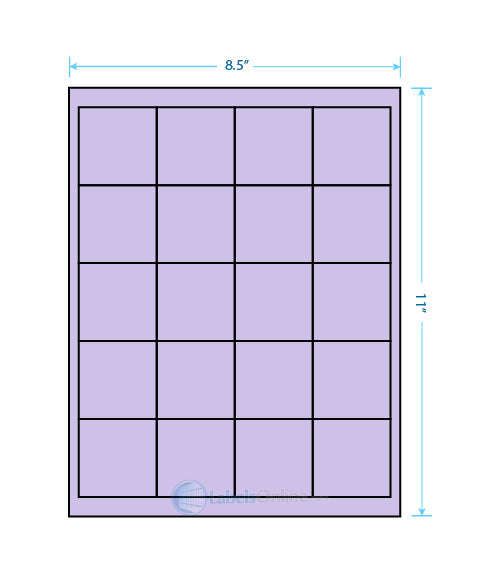 2" x 2" - 20 up - Pastel Purple