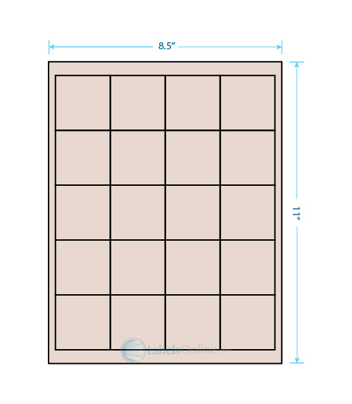2" x 2" - 20 up - Pastel Tan