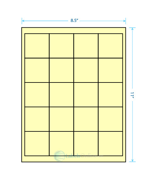 2" x 2" - 20 up - Pastel Yellow