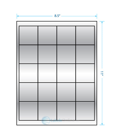 2" x 2" - 20 up - Silver Foil