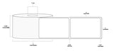 2" x 3" Floodcoated Thermal Transfer Paper Label; Perforated; 1" Core; 4" OD; 12 Rolls/carton (500 Labels/roll) - 290 Blue