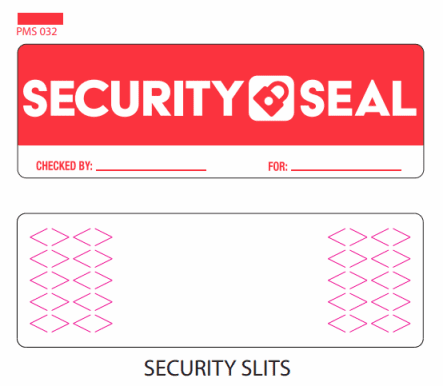 2" x 6" Take Out Security Seal Labels - 2 Rolls/case; 500 Labels/roll - Semi-Gloss Permanent Adhesive