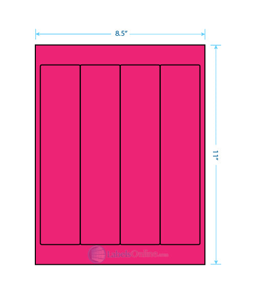 2" x 9" - 4 up - Fluorescent Pink