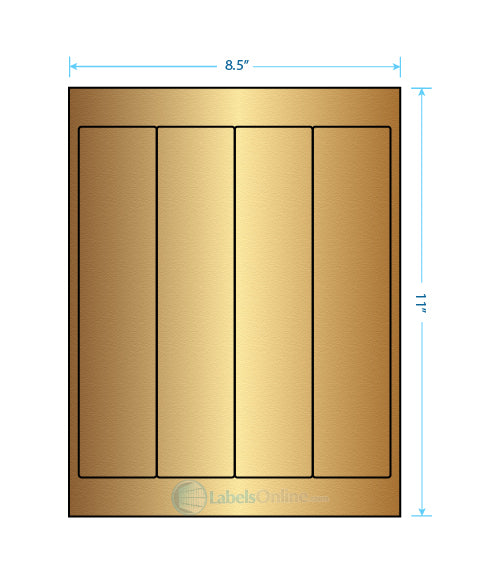 2" x 9" - 4 up - Gold Foil