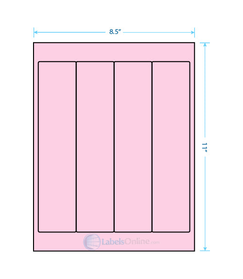 2" x 9" - 4 up - Pastel Pink