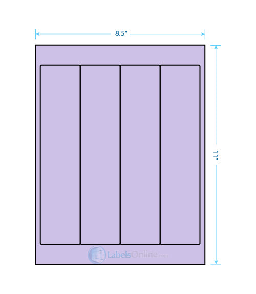 2" x 9" - 4 up - Pastel Purple