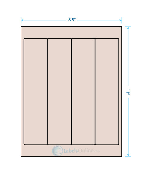 2" x 9" - 4 up - Pastel Tan