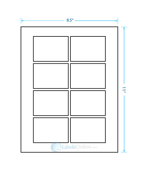 3.0625" x 2.1875" - 8 up - Matte Litho (Laser)