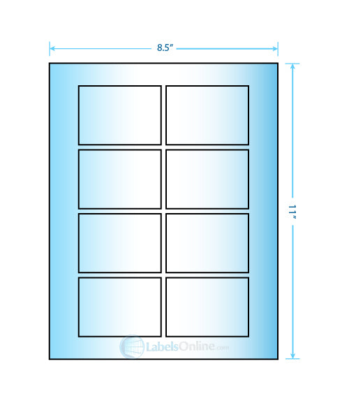 3.0625" x 2.1875" - 8 up - Mid Gloss (Laser)