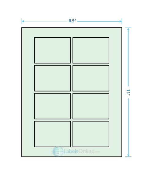 3.0625" x 2.1875" - 8 up - Pastel Green (Laser)