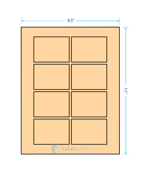 3.0625" x 2.1875" - 8 up - Pastel Orange (Laser)