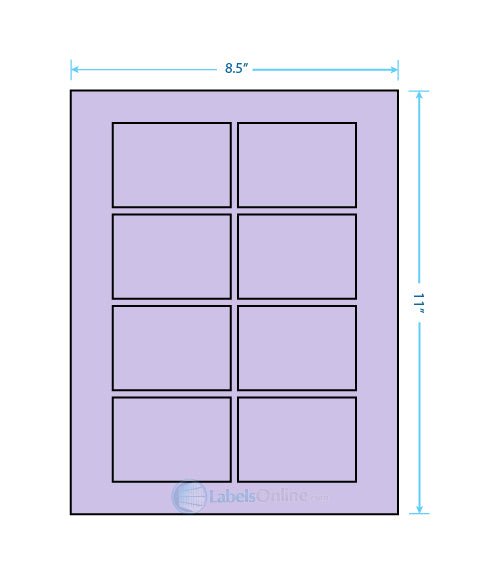 3.0625" x 2.1875" - 8 up - Pastel Purple (Laser)