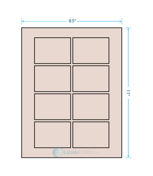 3.0625" x 2.1875" - 8 up - Pastel Tan (Laser)