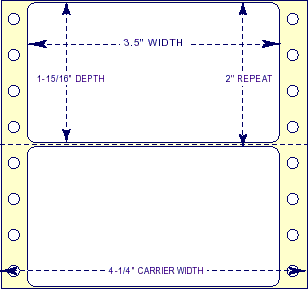 3-1/2" x 1-15/16" - Pinfed Blank EDP Label; 1 Label Across; 5,000 Labels/carton - Fanfolded
