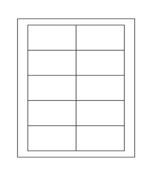 3 1/2" x 2" Laser/Inkjet Business Card Size Labels; 10 up; 100 sheets/case - Standard White Matte