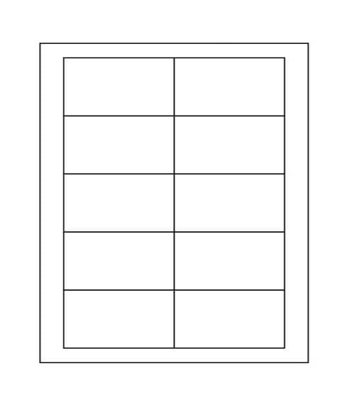 3 1/2" x 2" Laser/Inkjet Business Card Size Labels; 10 up; 250 sheets/case - Standard White Matte