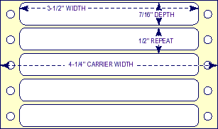 3-1/2" x 7/16" - Pinfed Blank EDP Label; 1 Label Across; 10,000 Labels/carton - Fanfolded