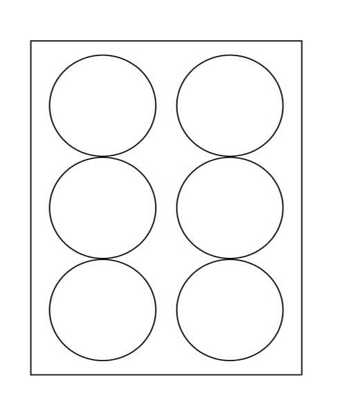 3 1/3" Diameter Laser/Inkjet Circle Labels; 6 up; 100 sheets/case - Standard White Matte