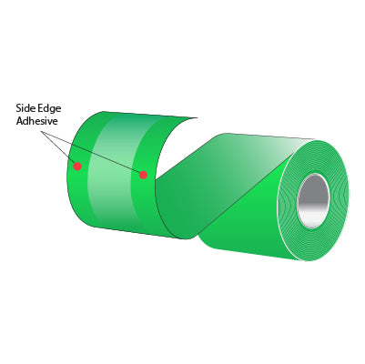 3.125" x 160' MAXStick Liner-free Repositionable Direct Thermal Roll; 2Go; Side Edge Adhesive; 55 gsm; 15# Base - 2283 Green