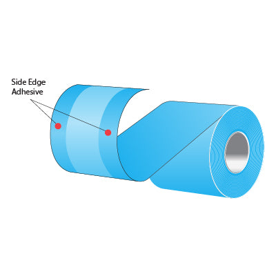 3.125" x 160' MAXStick Liner-free Repositionable Direct Thermal Roll; 2Go; Side Edge Adhesive; 55 gsm; 15# Base - 306 Blue