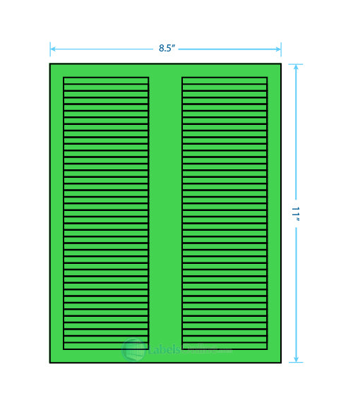 3.125" x .5" - 40 up - Fluorescent Green (Laser)