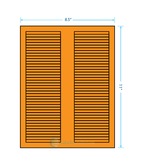 3.125" x .5" - 40 up - Fluorescent Orange (Laser)