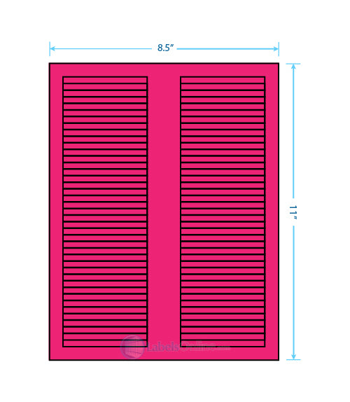 3.125" x .5" - 40 up - Fluorescent Pink (Laser)