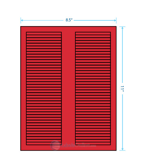 3.125" x .5" - 40 up - Fluorescent Red (Laser)