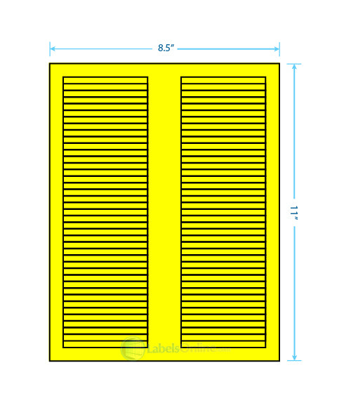 3.125" x .5" - 40 up - Fluorescent Yellow (Laser)