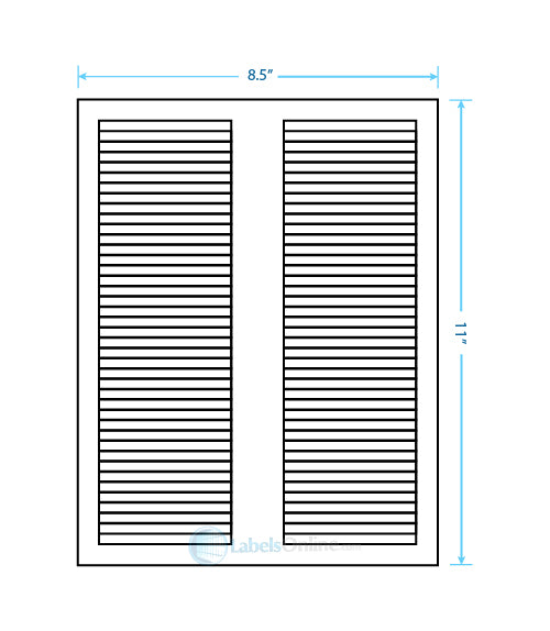 3.125" x .5" - 40 up - Opaque/Blockout (Laser / Inkjet)
