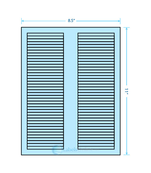 3.125" x .5" - 40 up - Pastel Blue (Laser)