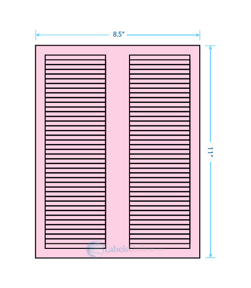 3.125" x .5" - 40 up - Pastel Pink (Laser)