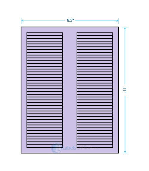 3.125" x .5" - 40 up - Pastel Purple (Laser)
