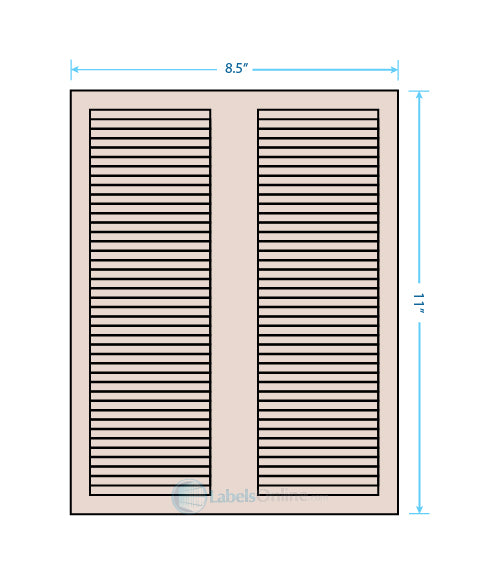 3.125" x .5" - 40 up - Pastel Tan (Laser)
