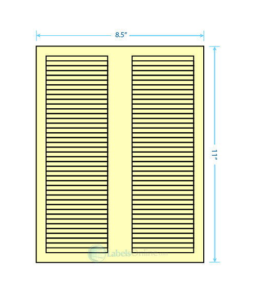 3.125" x .5" - 40 up - Pastel Yellow (Laser)