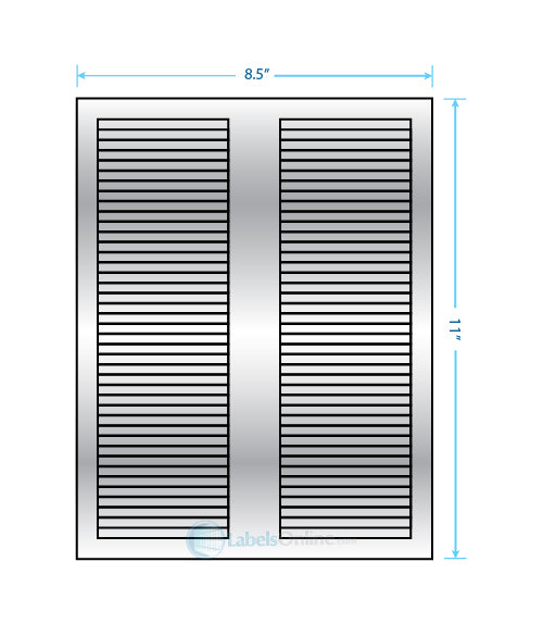 3.125" x .5" - 40 up - Silver Foil (Laser)