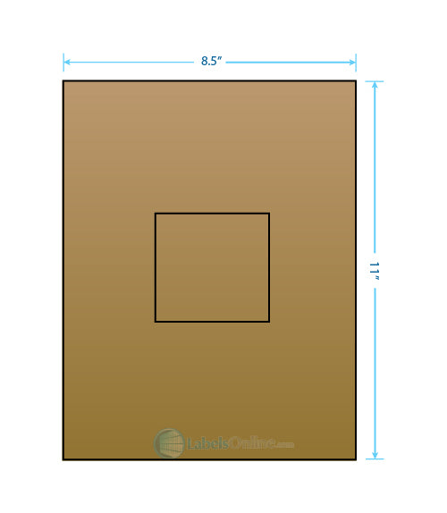 3.1494" x 3.3072" - 1 up - Brown Kraft (Laser / Inkjet)